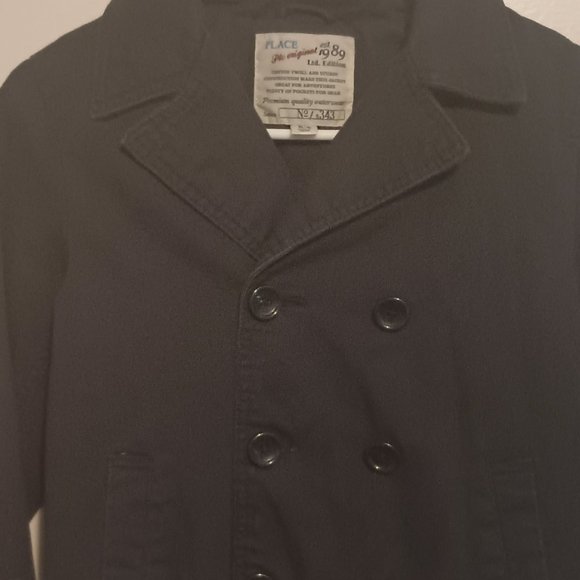 Vintage Plc Original Navy Blue Pea Coat Button Up Ladies Small 5/6 - Picture 3 of 5